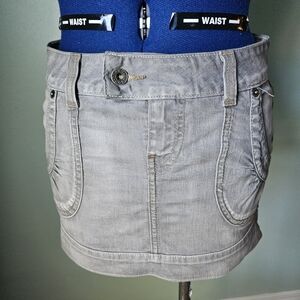 Guess Jeans Light Gray Denim Mini  Skirt Size 29